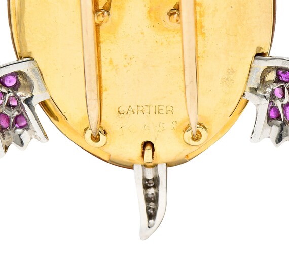 1950's Cartier Ruby Diamond Platinum 18 Karat Gol… - image 5