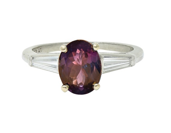 Mid-Century 2.50 CTW Natural Alexandrite Diamond … - image 1