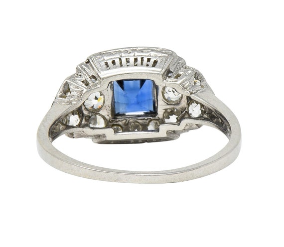 Art Deco 1.38 CTW Sapphire Diamond Platinum Vinta… - image 4