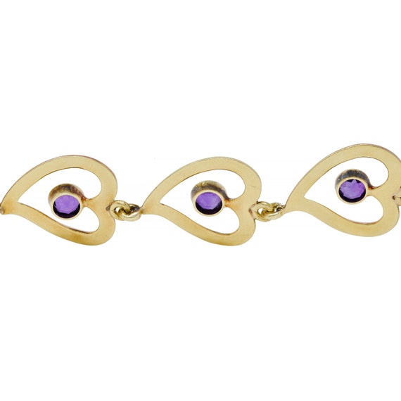 Retro Amethyst 14 Karat Two-Tone Gold Witches Hea… - image 10