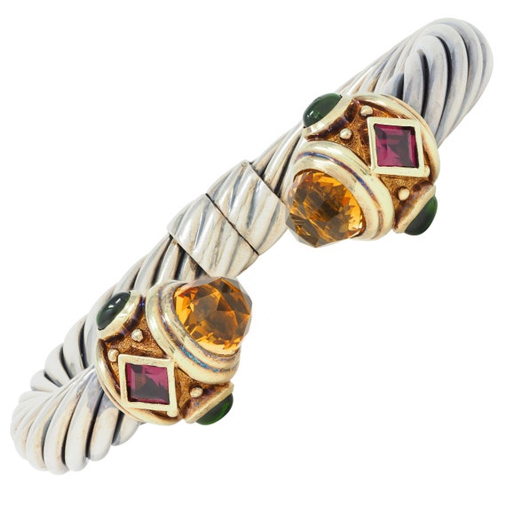 David Yurman Tourmaline Citrine 14 Karat Gold Sil… - image 1