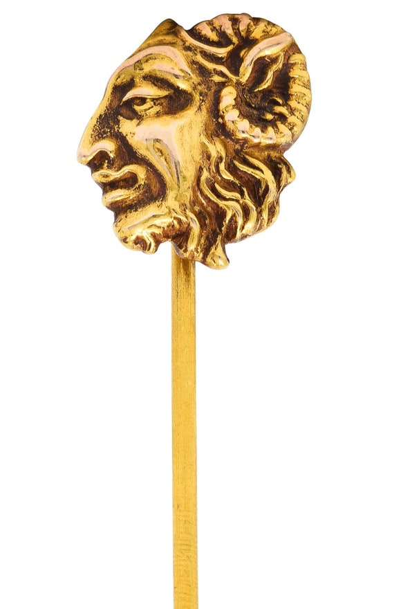 Art Nouveau 18 Karat Gold Pan Mythological Greek G