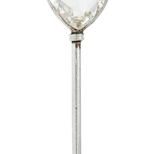 Alfiler de platino con diamante de talla pera antigua de 0,80 quilates de estilo eduardiano