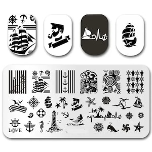 Sailor for nails Stamp plate For DIY Manicure Art Nail Stamping Tool Stamping Plate
