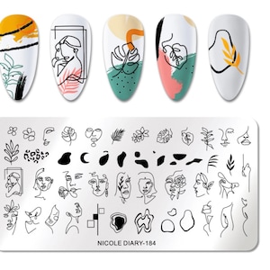 Girls line art Stamping Plate Nail Stamp For DIY Manicure Art Nail Stamping Tool Stamping Plate, stamping plate for nails
