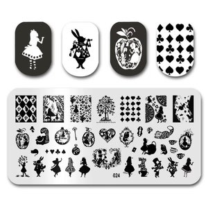 Queen of hearts Plate Nail Stamp For DIY Manicure Art Nail Stamping Tool Stamping Plate // Alice in wonderland
