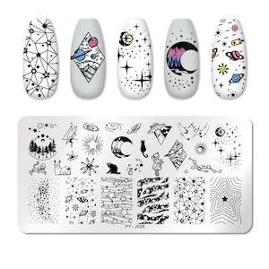 Weltraum Nail Art Stamping Platte Nagel Stempel Für DIY Maniküre Art Nail Stamping Platte