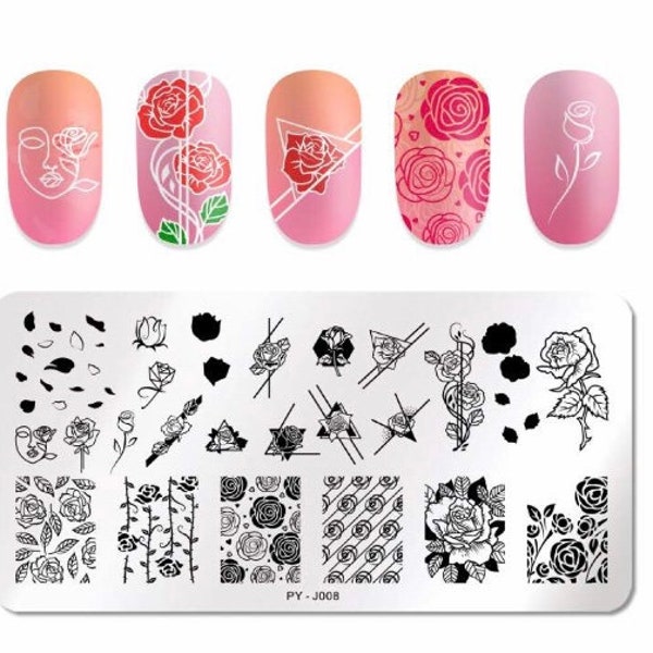 Rose Nail Art Etsy
