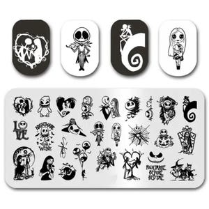 Jack and Sally inspired Stamp For DIY Manicure Art Nail Stamping Tool Stamping Plate