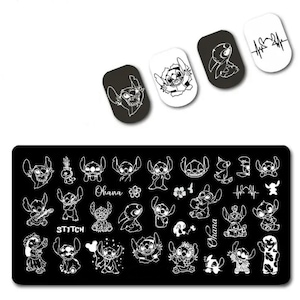 Placa de película de dibujos animados para uñas, placa de sello para manicura DIY, herramienta de estampado de uñas, placa de estampado