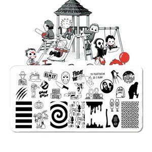 Horror Movies Nail Art Stamping Plate Nail Stamp For DIY Manicure Art Nail Stamping Tool Stamping Plate