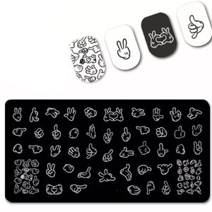 Sign language Nail Stamp Plate For DIY Manicure Nail Art Stamping Tool Stamping Plate