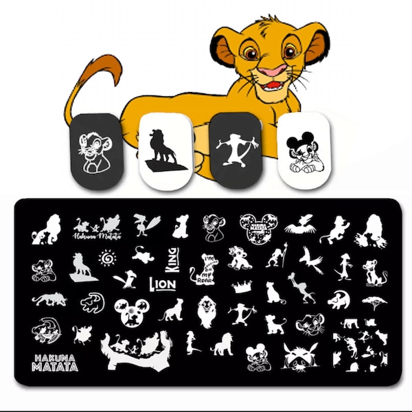 Jungle King Nail Stamp Plate For DIY Manicure Nail Art Stamping Tool Stamping Plate / Lion King