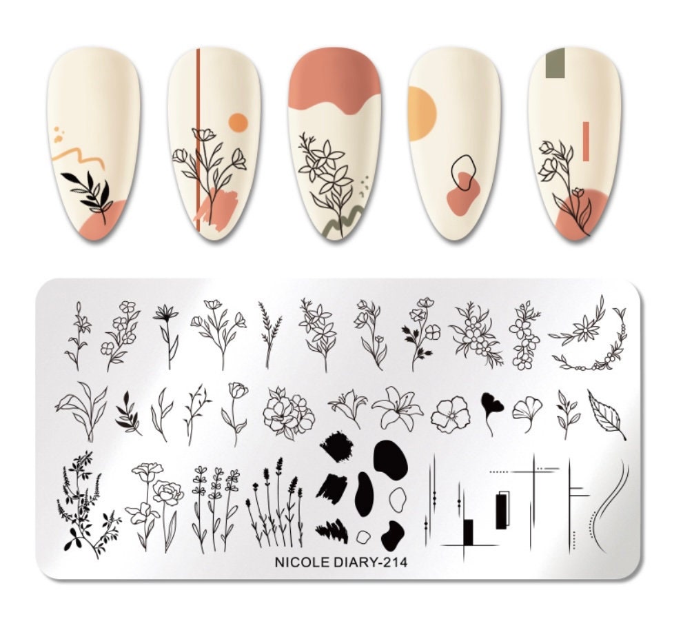 Nail Stamping Plates Nail Polish Template Flower Geometry Manicure Stencils  *