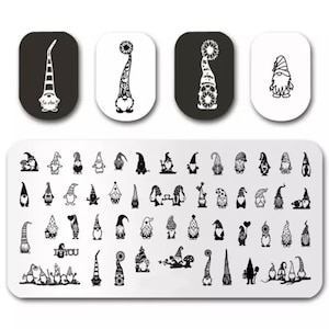 Gnomes two made for nails Stamp plate For DIY Manicure Art Nail Stamping Tool Stamping Plate