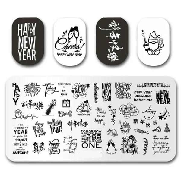 New years for nails Stamp plate For DIY Manicure Art Nail Stamping Tool Stamping Plate