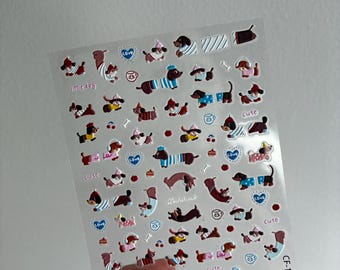 Doggy cute stamp themed nail stickers / Nail art / 5D nail stickers / DIY Manicure Art Nails