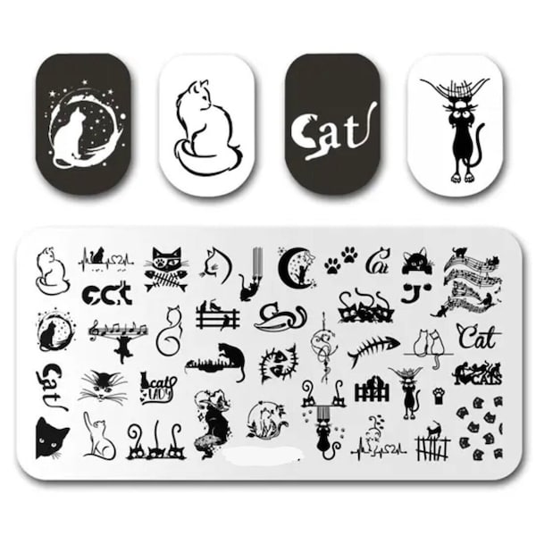 Cats stamping plate for nails Stamp plate For DIY Manicure Art Nail Stamping Tool Stamping Plate