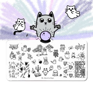 Black Cat Magic Nail Art Stempelplaat Nagelstempel Voor DIY Manicure Art Nail Stamping Tool Stempelplaat: