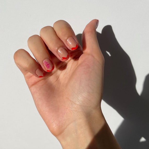 Stamping-Stempel Für Nagellack – Nagelplatte & Silikon-Stamper In Rot, Für Nail Art Design