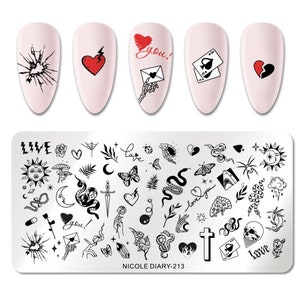 Sweet Love Valentines Nail Stamping Plate For DIY Manicure Art / Nail Art Template Stamping Tool Stencil / Stamping Plate for Nail Design