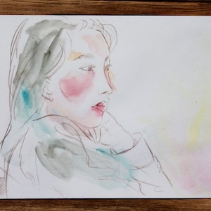 Personalized Minimal Watercolour Portrait