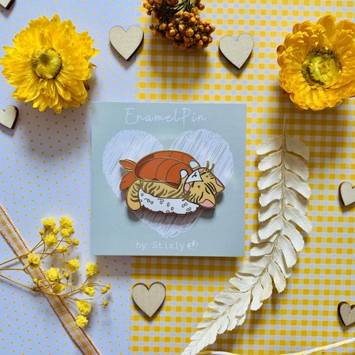 Kawaii Sushi Cat Enamel Hard Pins maki Onigiri Sushi Cat Pin Etsy