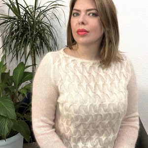 Jersey, jersey de mohair, jersey de punto, jersey blanco