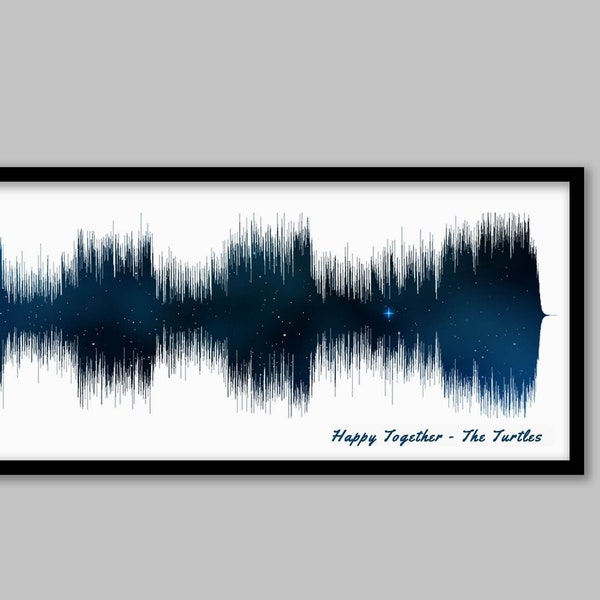 1st Anniversary Gift, Soundwave Art, Paper Anniversary Gift, Night Sky Galaxy Print, Song Sound Wave Art, wedding anniversary gift for him