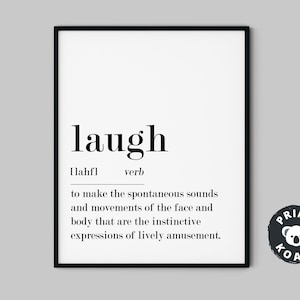 Laugh Definition Wall Art, Digital Download, Home Decor, Digital Print, Gift for Friend, Laugh Home Decor, Funny Wall Art, Funny Definition