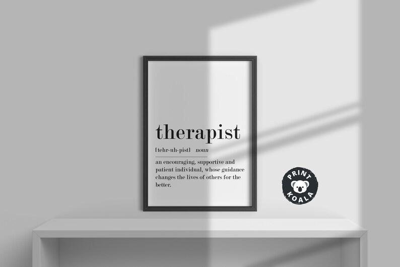 Therapist Definition Print Therapist Gift Printable Wall Etsy
