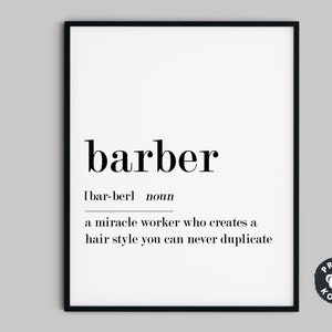 Barber Definition Print: Hairdresser Wall Art (Digital Download)