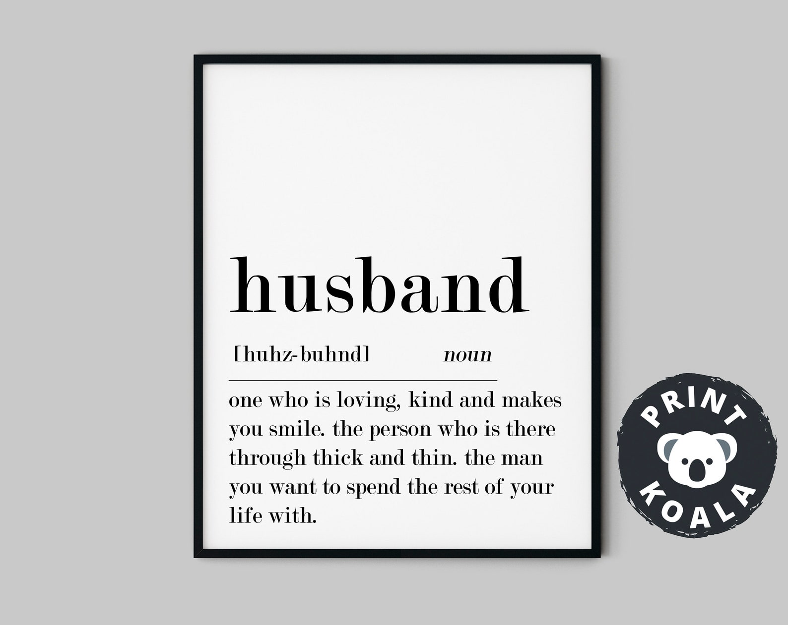 Husband Definition Print Valentines Gifts For Him Gift For Etsy