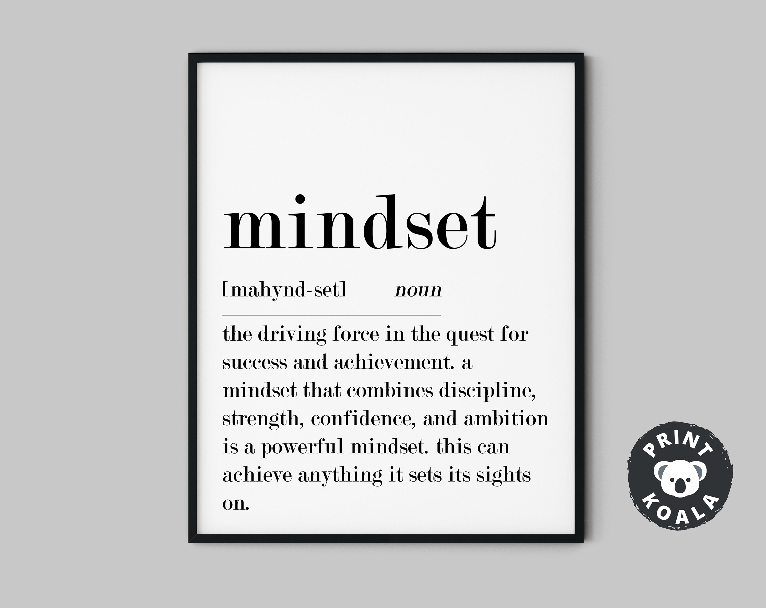 Mindset Definition Office Wall Art Home Office Print Etsy UK