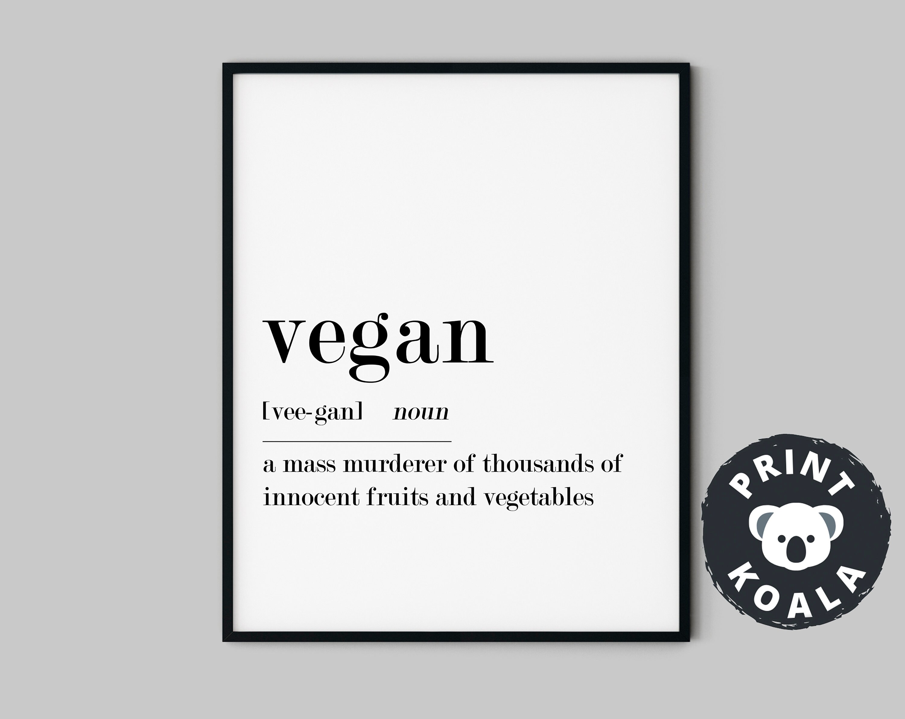 Vegan Definition Lustiges Küchenschild druckbare Wandkunst Etsy.de