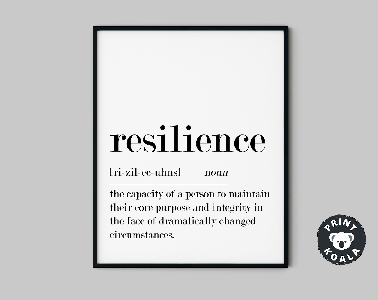 Resilience Definition Print Home Office Wall Art Office Etsy