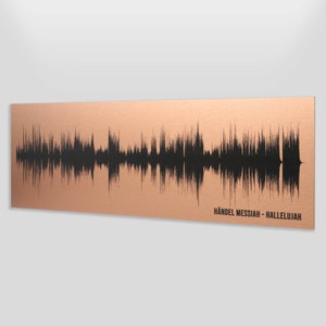 Bronze anniversary gift, sound wave art, 8th anniversary gift