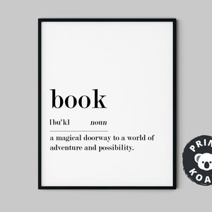 Buch Definition Print, Buchdruck, Buchliebhaber Geschenk, BuchKunst Druck, Buch Poster, druckbare Wandkunst, Minimalistischer Druck, Digitaler Download