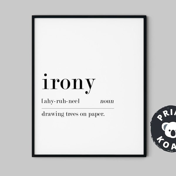 Irony Poster Etsy