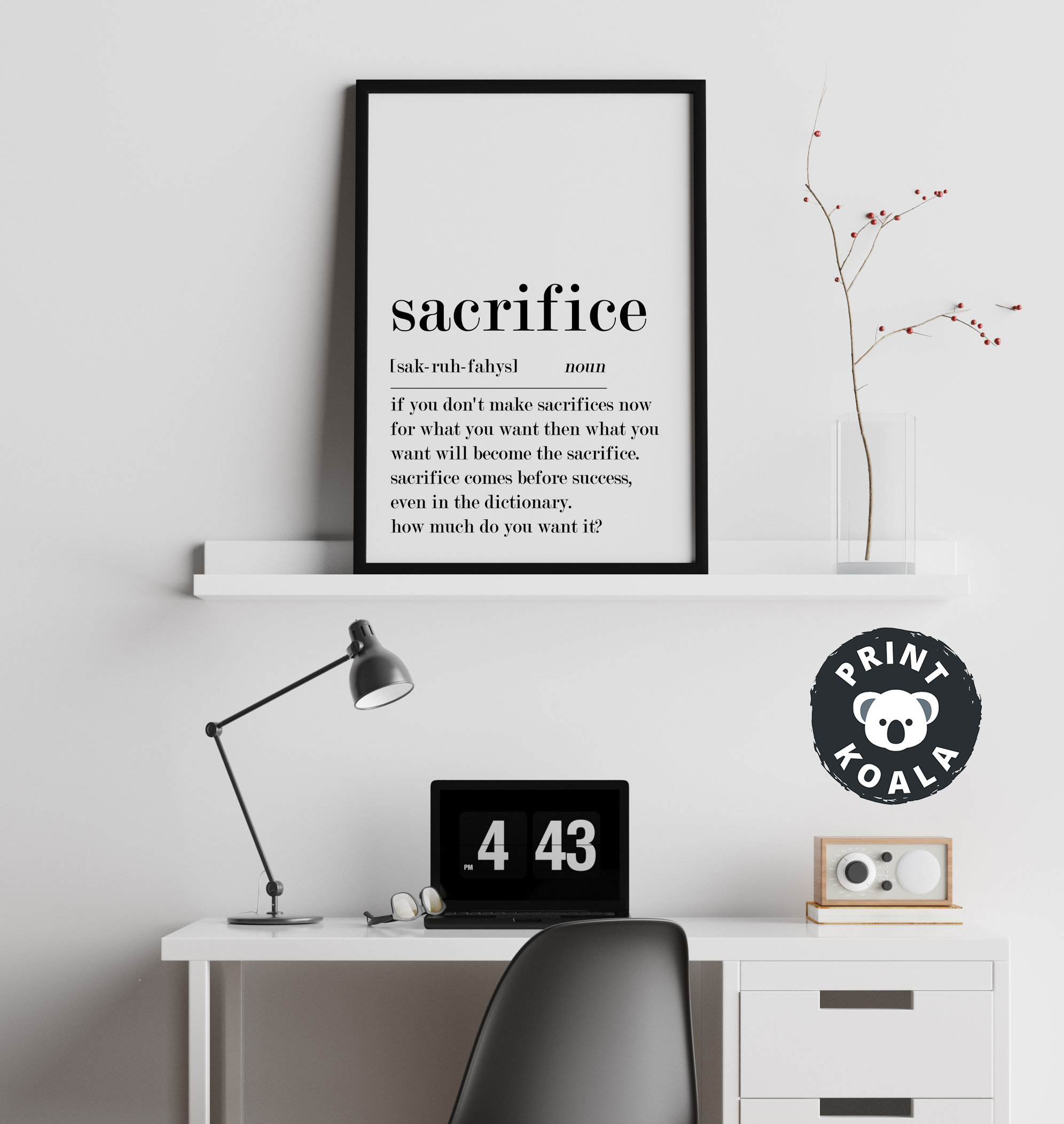 Sacrifice Definition Print Home Office Printable 