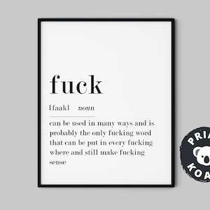 Funny Definition Print: Adult Humor Wall Art (Digital Download)