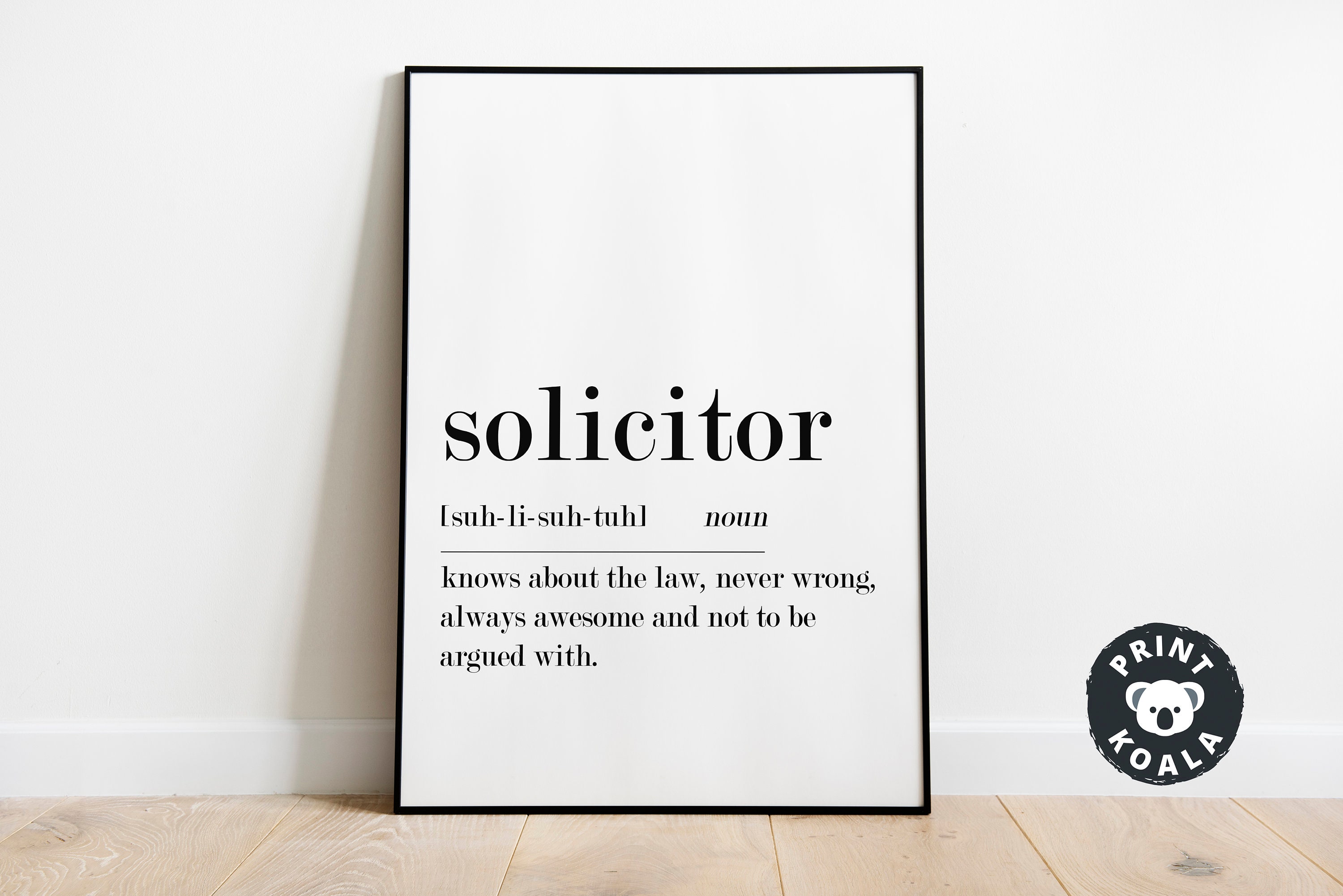 Solicitor Definition Wall Art Printable Art Solicitor Etsy