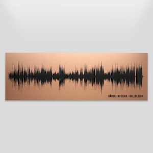 Regalo del 19 aniversario, regalo de aniversario de bronce, arte de ondas de sonido, regalo para esposa o esposo