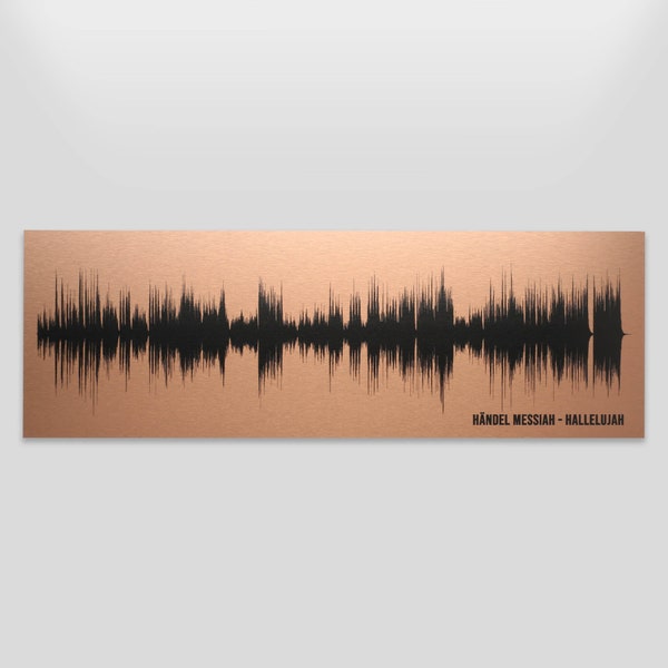 19th Anniversary Gift, Bronze Anniversary Gift, sound wave art, gift for wife or husband