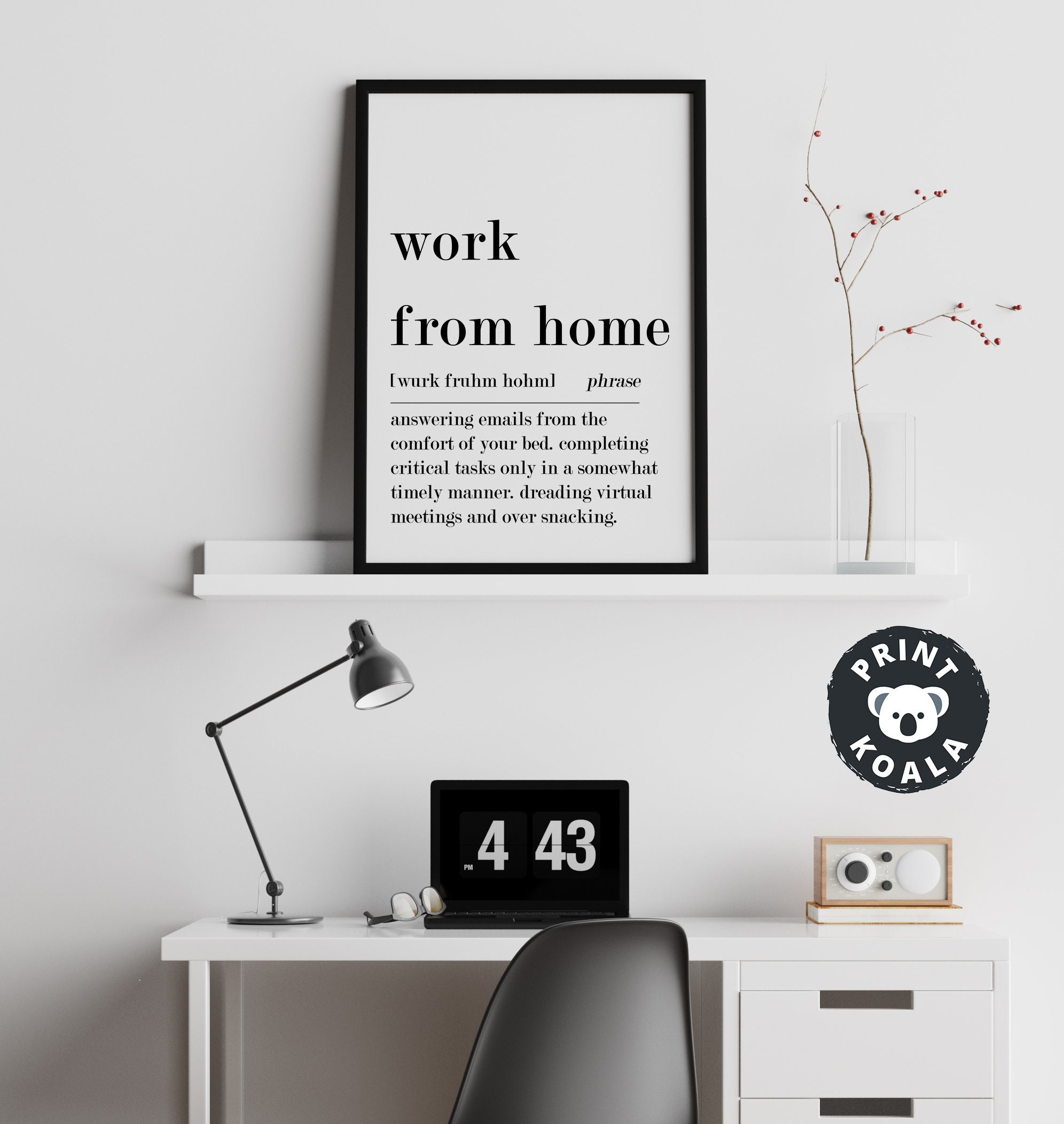 Work From Home Print Home Office Print Funny WFH Quote Home Office Décor  Gift for Home Office Office Gifts Funny Office Decor 