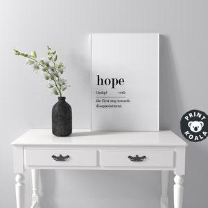 Hope Definition, Printable Wall Art, Hope Print, Hope Printable, Hope Lover Gift, Hope Wall Art, Wall Decor,Hope Sign Decor,Digital Download image 4