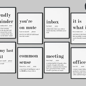 Funny Office Definition Art Prints: Work From Home Decor (Digital Download)