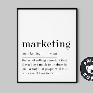 Marketing Definition Print: Scandinavian Office Decor (Digital Download)