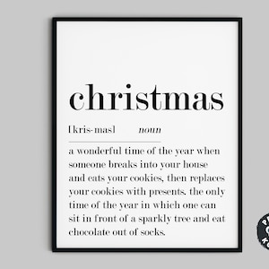 Christmas Definition Printable, Modern Christmas, Christmas Art Print, Christmas Wall Art, Noel Gift, Christmas Wall Decor, Digital Download