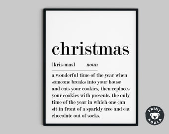 Christmas Definition Printable, Modern Christmas, Christmas Art Print, Christmas Wall Art, Noel Gift, Christmas Wall Decor, Digital Download